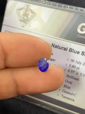 Permata Natural Blue Sapphire Corundum