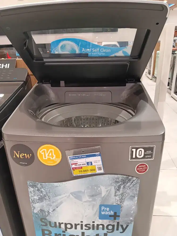 HITACHI WM TOPLOAD 14KG SF-140TCV/SL PROMO BUNGA0%
