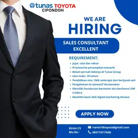 LOKER MARKETING EKSEKUTIF TOYOTA ada Gapok dan bonus