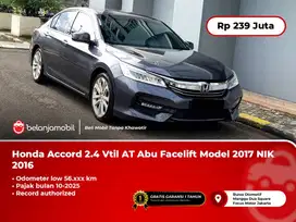 [LOW KM Honda Accord 2.4 Vtil AT Abu Facelift NIK 2016