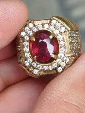 Batu garnet rhodolite Srilanka 2.59 crat ring Kuningan micro memo MRI