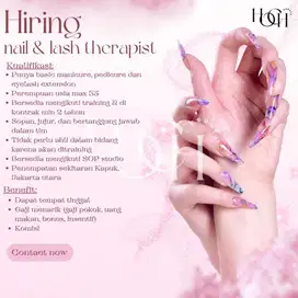 DICARI NAIL DAN EYELASH THERAPIST SECEPATNYA