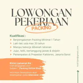 Lowongan pekerjaan untuk packing online shop