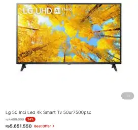 Lg smart led tv 50 inci 4k