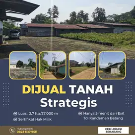 DIJUAL TANAH STRATEGIS,COCOK UNTUK PABRIK/GUDANG & USAHA LAINYA