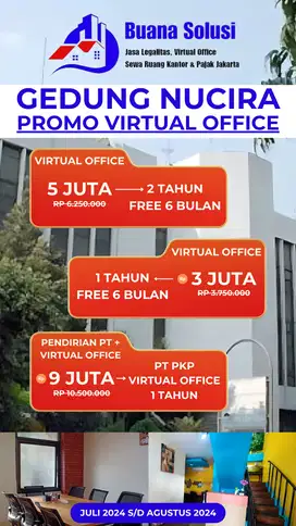 SEWA VIRTUAL OFFICE GEDUNG NUCIRA PROMO JULI