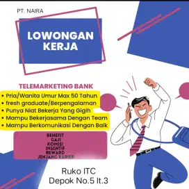 Lowongan kerja untuk posisi Telemarketing