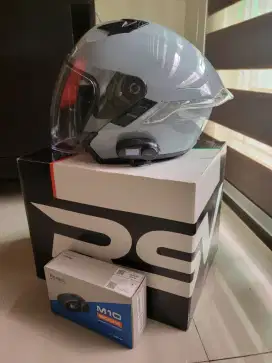 Helm RSV Sv300 Modern Grey + Intercom Parani m10 wireless