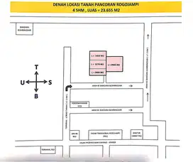 Tanah Pancoran Rogojampi 23655 M2, Pantai Blimbingsari 10 menit