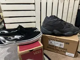 Adidas yeezy 500 & vans slip flame black