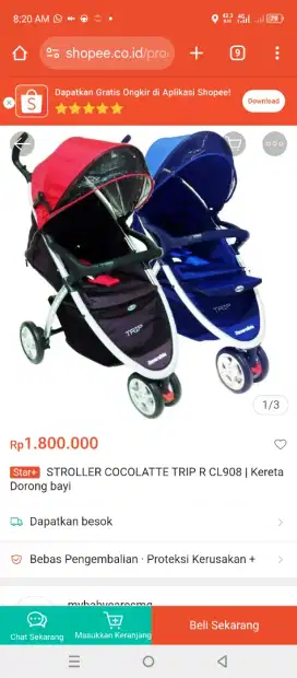 Stroler/stroller cocolatte trip murah