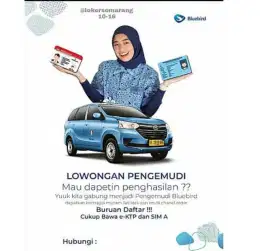 Lowongan driver supir sopir taxi bluebird