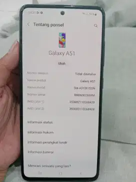 Jual hp samsung a51, ram 6/128 hp+cassan aja