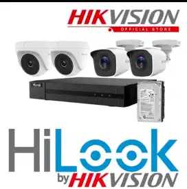 Paket CCTV hikvision 4ch 2 mp (2 in 2 out)