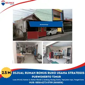 Dijual Rumah Bonus Ruko Usaha Strategis