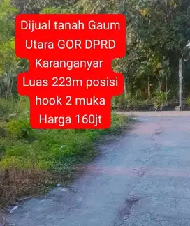 Dijual tanah di Utara rumah wakil bupati Karanganyar