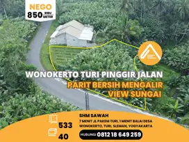 Tanah Wonokerto Turi Pinggir Jalan View Sungai