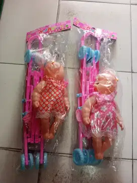 Mainan anak stroler boneka Bayi