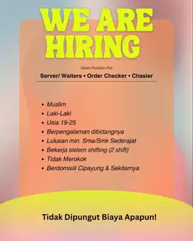 Loker FnB. Silahkan dibaca dengan baik