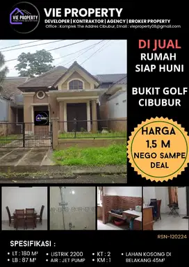 TURUN HARGA JUAL CEPAT MURAH Rumah siap huni di Bukit Golf Cibubur