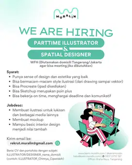 lowongan kerja PARTTIME ILLUSTRATOR DAN SPATIAL DESIGNER WFH Tangerang