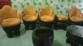 SET KURSI UKIR ANTIK POHON KELAPA