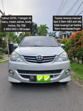 Dp 10jt) Toyota Avanza S manual tahun 2010 pemakaian 2011