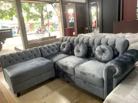Sofa L Semi Chesterfield