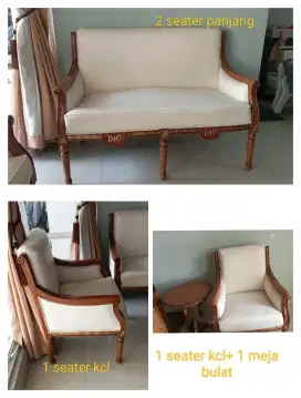 Set kursi sofa warna putih