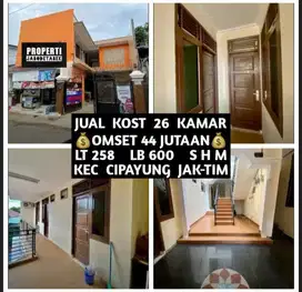 JUAL KOS KOST KOSAN KOSTAN 26 KAMAR DI CIPAYUNG JAKARTA TIMUR