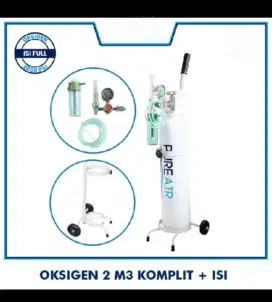 PUREAIR TABUNG OKSIGEN 2M3 Set Komplit 4in1