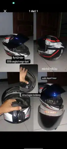 helm kyt k2 rider