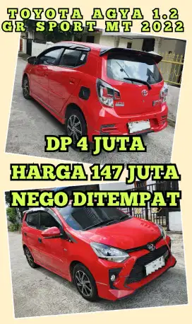 TOYOTA AGYA 1.2 GR SPORT MT 2022 DP 4 JUTA