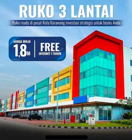 Ready Ruko siap pakai di kawasan bisnis karawang, lokasi strategis