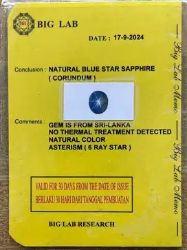 Natural Royal Blue Star Sapphire Ceylon