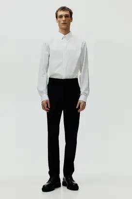 H&M Slim Fit Easy-iron shirt - White XL