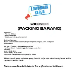 Lowongan Packing Online Shop