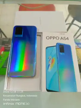 Oppo A54 6/128gb bekas fullset normal bisa TT