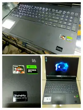 Dijual laptop Hp gaming RYZEN 5 Vga RTX 2050 GDR6 4GB Windows 11 ssd