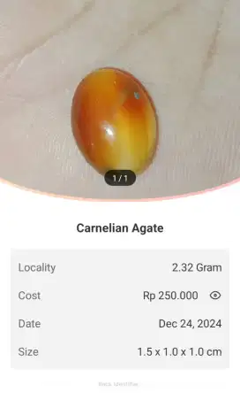 BATU PERMATA CINCIN CARENELIAN AGATE