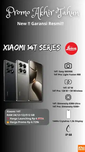 Promo Akhir Tahun | Xiaomi 14T 12/512 New Garansi Resmi