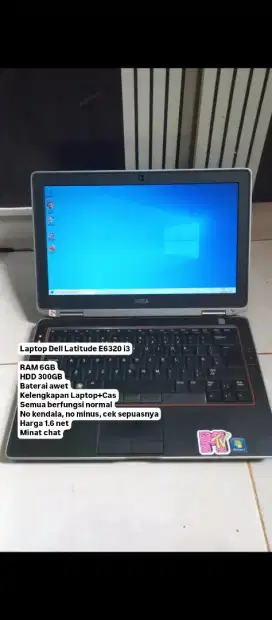 Dijual laptop dell latitude E6320 i3