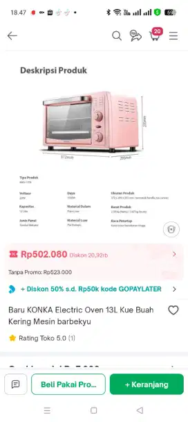 Konka Elektrik Oven 13 L