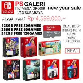 NINTENDO SWITCH OLED ¢fw +128gb full game New Year Sale