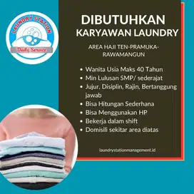 Dibutuhkan karyawan laundry