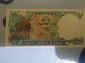 Uang kertas lima ratus ribu tahun 1988 Gambar rusa