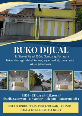 Dijual Ruang usaha kartosuro Solo