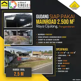 Gudang Siap Pakai Mainroad 2.500 m SHM Cijulang, Pangandaran