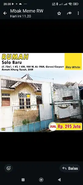 Dijual rumah hitung tanah