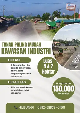 jual murah tanah di tanjung api api